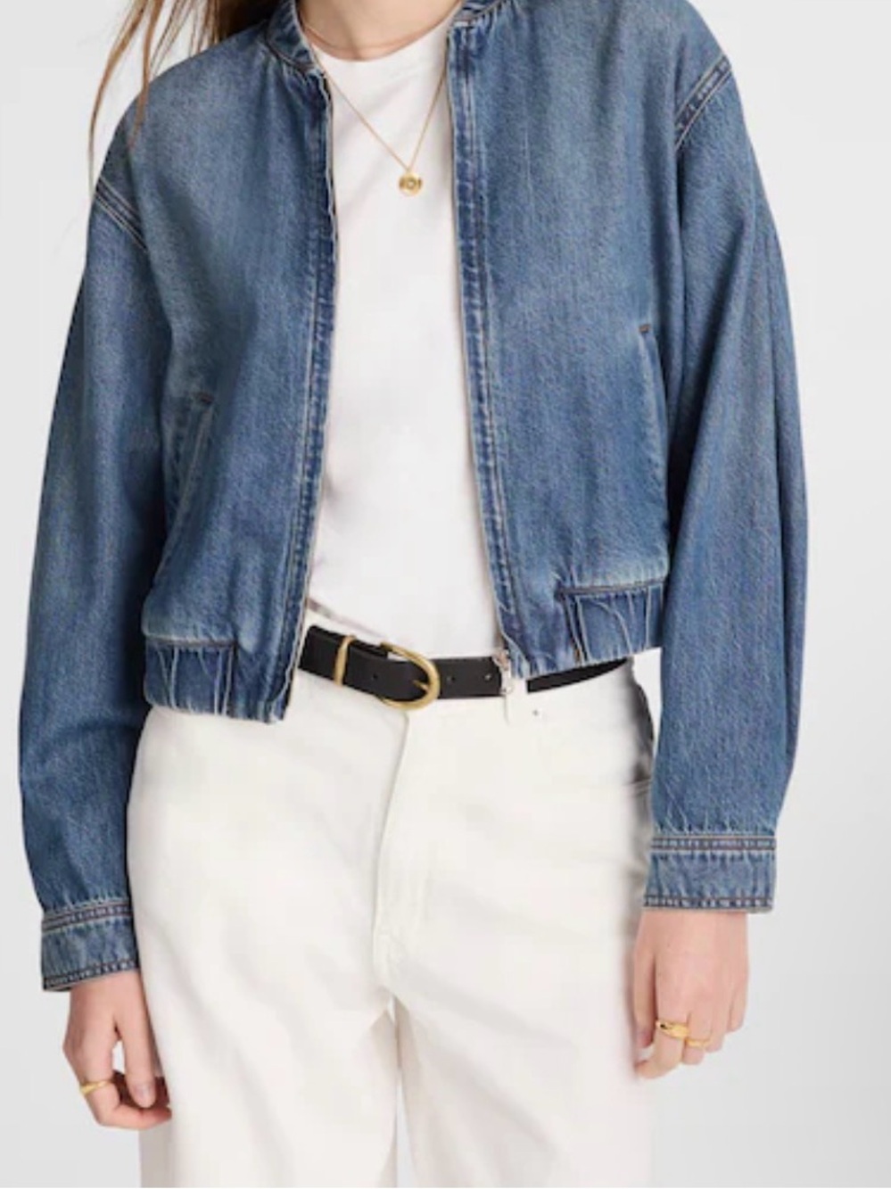 Madewell Blue Cropped Denim Jacket